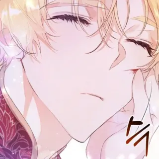 🔑 슉 Manhwa, Minh họa, Tóc vàng, Mắt nhắm, Nhân vật, Hàn Quốc telegram sticker