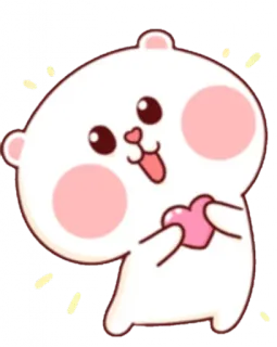 ❤️ милый, медведь, каваий, сердце, мультфильм, животное telegram sticker