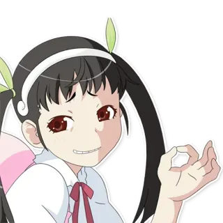 👌 anime, girl, okay sign, gesture, meme telegram sticker