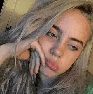 😕 Billie Eilish Billie Eilish, cantante, músico, retrato, celebridad telegram sticker
