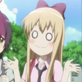 🙂 Anime, Mädchen, Lustig, Verwirrt, Ausdruck, Cartoon telegram sticker