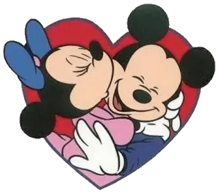 😘 Mickey Mouse Topolino, Minnie, cuore, cartone animato, Disney, amore, coppia telegram sticker