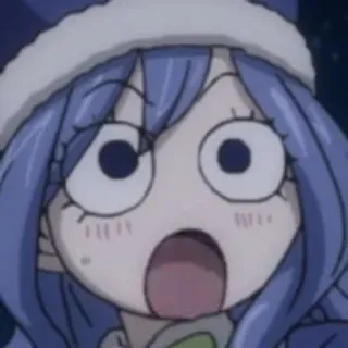 🤍 Juvia Lockser Fairy Tail Anime, Fairy Tail, Juvia Lockser, scioccato, Cartone animato, Personaggio, carino telegram sticker