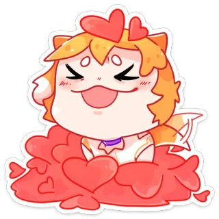 😛 dễ thương, kawaii, anime, chibi, trái tim, vui vẻ, hoạt hình whatsapp sticker