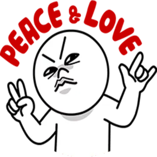 🤘 sticker, cartone animato, personaggio, arrabbiato, gesto, pace, corna telegram sticker