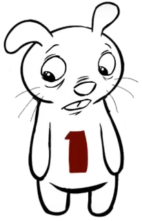 😢 卡通, 兔子, 动物, 白色, 角色 whatsapp sticker