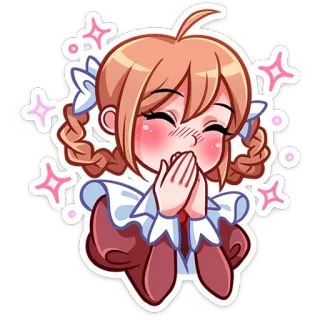 😅 Anime, Kawaii, Niedlich, Chibi, Mädchen, Glitzer telegram sticker