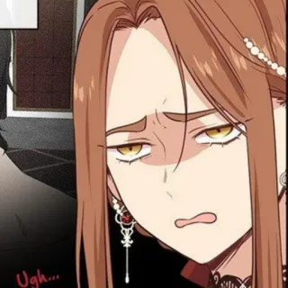 👾 Ugh... femme, bof, expression, visage, dessin animé, autocollant telegram sticker