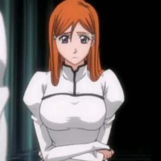 🙁 Orihime Inoue Bleach anime, woman, orange hair, Orihime Inoue, Bleach, character telegram sticker