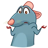 🙁 Ratte, verwirrt, Schulterzucken, Nagetier, Cartoon telegram sticker