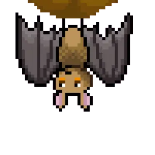 😕 bat, pixel art, animal, creature, mammal, flying mammal whatsapp sticker