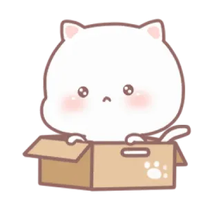 💗 gato, gatito, caja, lindo, animal, mascota, dibujos animados, kawaii telegram sticker