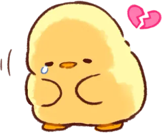 💔 anak ayam, sedih, patah hati, menangis, emosional, imut telegram sticker