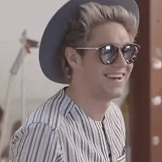 🌙 Niall Horan Niall Horan, One Direction, Sänger, Hut, Sonnenbrille, Lächeln telegram sticker