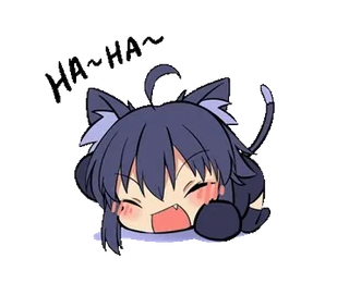 🤣 HAHAHA~~ Anime, Chica gato, Chibi, Riendo, Lindo, Manga, Feliz telegram sticker