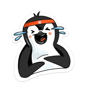 🤣 펭귄, 귀여운, 웃는, 동물, 만화, 행복한 telegram sticker
