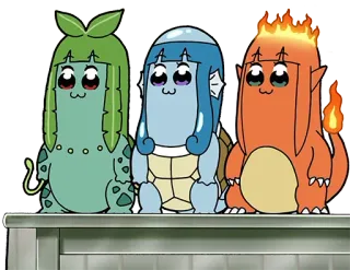 👨‍👨‍👦 Popuko and Pipimi pokemon, pop team epic, anime, crossover, parodie, lustig telegram sticker