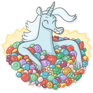 😊 unicorn, permata, fantasi, kartun, stiker, berwarna, imut whatsapp sticker
