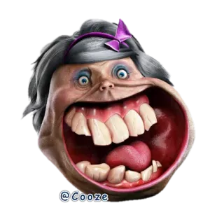 😂 @Cooze cartoon, face, ugly, expression, humor, funny telegram sticker