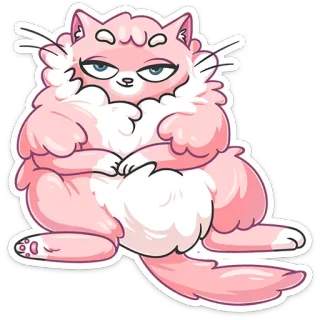 🙂 cat, animal, pet, cute, pink, fluffy telegram sticker