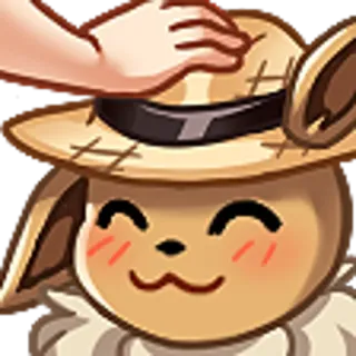 🤩 Eevee pokemon, eevee, caricias, lindo, anime, dibujos animados, sombrero telegram sticker