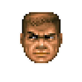 😏 Doomguy Doom Doom, Doomguy, Gra wideo, Pixel art, FPS telegram sticker