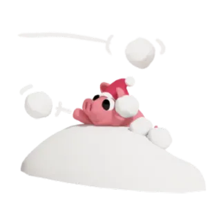 ❄ cochon, boule de neige, hiver, mignon, fête, noël telegram sticker