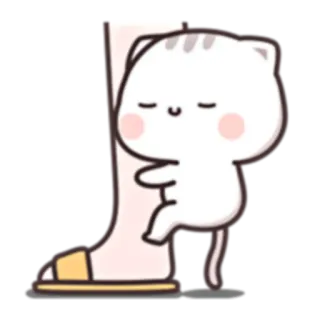 😌 cat, cartoon, cute, animal, kitten, illustration telegram sticker