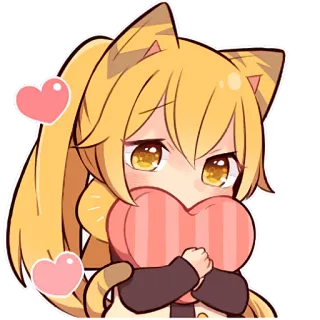 🫶 anime, cat girl, cute, heart, love, kawaii telegram sticker