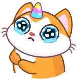 😭 eenhoorn, kat, schattig, kawaii, tranen, huilen, verdrietig telegram sticker