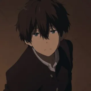 🍪 anime, boy, character, cartoon, hyouka, brown hair telegram sticker