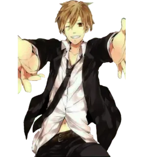 🖤 Anime, Manga, Personnage, Homme, Garçon, Clin d'œil telegram sticker