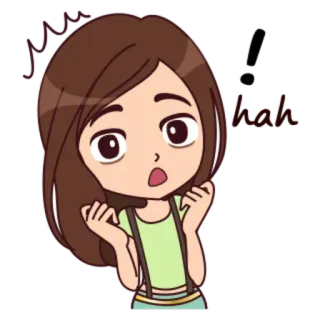 😨 huh dibujos animados, chica, sorprendida, exclamación whatsapp sticker