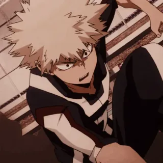 🧚 Bakugo My Hero Academia Anime, Manga, Héroe, Explosión, Pelo de punta whatsapp sticker