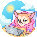 👨💻 chien, ordinateur portable, chihuahua, mème, drôle, dessin animé telegram sticker