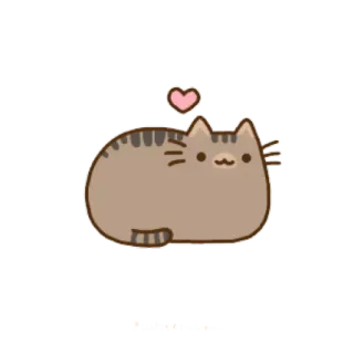 🐱 Pusheen kat, schattig, kawaii, Pusheen, hart, cartoon telegram sticker
