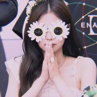 🌹 phụ nữ, kính râm, hoa cúc, hoa, chân dung, người telegram sticker