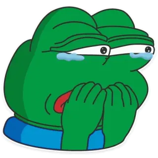😭 Pepe the Frog Meme, Triste, Llorando, Rana, Pepe telegram sticker