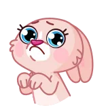 😭 bunny, pink, cartoon, animal, cute telegram sticker