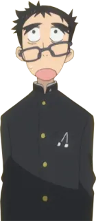 😨 Anime, Charakter, Schuluniform, Brille telegram sticker