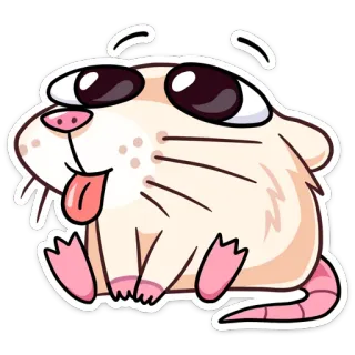 😛 หนู, สัตว์, การ์ตูน, น่ารัก, ตลก, สัตว์ฟันแทะ, สติกเกอร์ telegram sticker