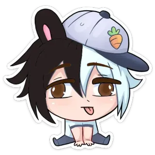 😛 토끼, 애니메이션, 치비, 만화, 스티커, 귀여운, 캐릭터, 만화 telegram sticker