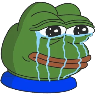 😭 Pepe the Frog pepe, rana, meme, piangere, triste whatsapp sticker