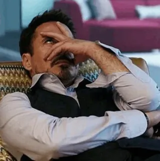 🤦‍♂ Tony Stark facepalm, disappointment, exhaustion, frustration telegram sticker