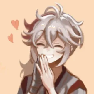 😚 Kaedehara Kazuha Genshin Impact 动漫, 游戏, 角色, 微笑, 爱心, 可爱, 原神, 枫原万叶 telegram sticker