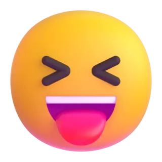 😆 อิโมจิ, หน้า, ลิ้น, สีหน้า, ตลก telegram sticker