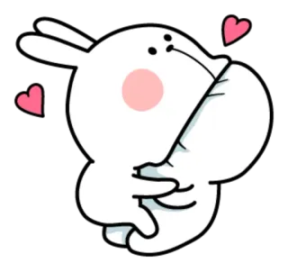 🤤 coniglio, amore, carino, cuore whatsapp sticker