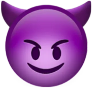 😈 emoji, devil, purple, evil, horns, smiley face telegram sticker