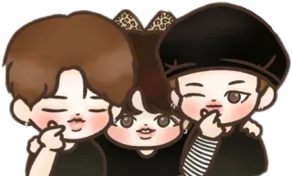❤️ cartoon, cute, kawaii, group, sticker telegram sticker