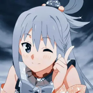 😉 Aqua Konosuba anime, konosuba, aqua, character, kawaii, cute, wink telegram sticker